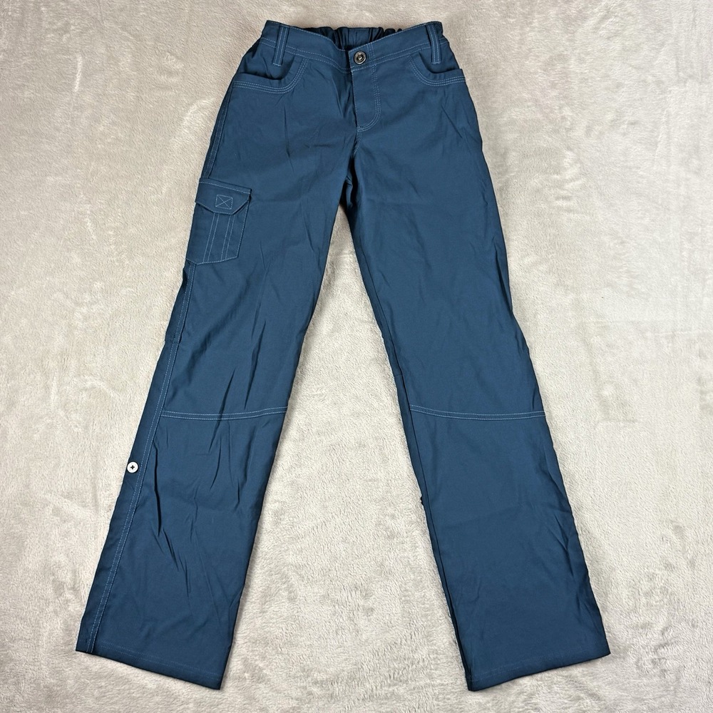 Kuhl Freeflex Roll Up Cargo Pants Girls Size XL 14 Blue Outdoor Hiking